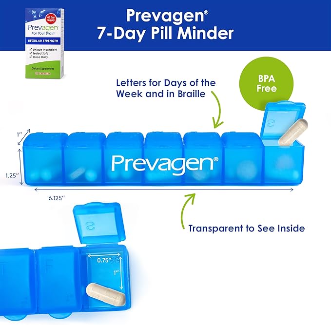 Prevagen Regular Strength - 60 Capsules (2 Month Supply) | Formulated for Your Brain | 10mg of Apoaequorin Plus Vitamin D3 with 7-Day Pill Minder