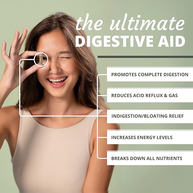 Optimal Health Systems Digest-A-Meal | Gut Health Enzyme & Probiotic | Bloating, Acid Reflux, & Indigestion Relief + Aloe Vera Leaf | Digestion Supplement | 270 Capsules Family Size