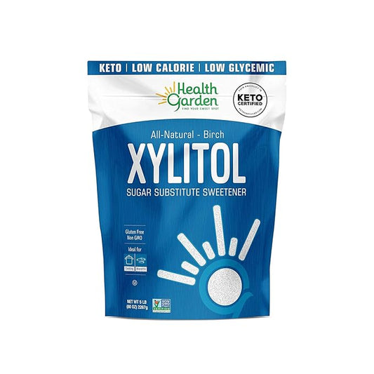 Health Garden Birch Xylitol Sweetener - 5 LBS Resealable Bag - Pure Birch Xylitol - Non GMO, Kosher, and Made in the U.S.A. - Ideal Powdered Sugar Substitute - Non-GMO Sugar Alternative