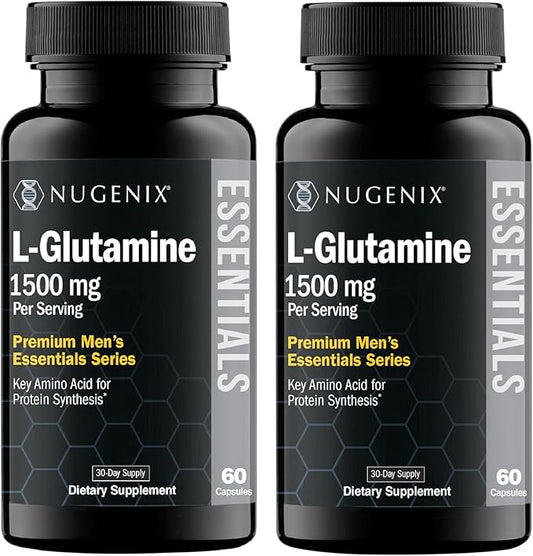 Nugenix Essentials L-Glutamine, 1500mg 100% Botanical L-Glutamine Amino Acid, Protein Synthesis, Supports Cellular Function, 120 Capsules