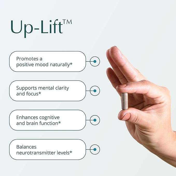 Natura Health Products Up-Lift Supplement - Encourages Positive Mood and Mental Outlook- Featuring Ashwagandha, St. John's Wart, Vitamins B6 & B12, L-tryptophan, Folate, L-tyrosine (90 Capsules)
