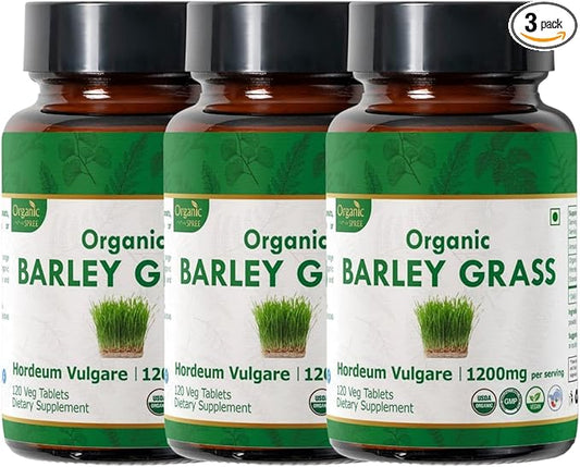 Barley Grass 120 Tablets | USDA Organic Certified |Hordeum Vulgare(Barely Grass) | Supports Detox & Immune Health | Dietary Supplement120tab - Pack of 3