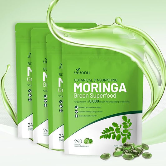 Moringa Capsules | Pure Moringa Leaf Extracts, Energy, Skin & Gut Health Superfood, Rich in Antioxidants, Essential Vitamins & Amino Acids, Natural Green Superfood Supplement