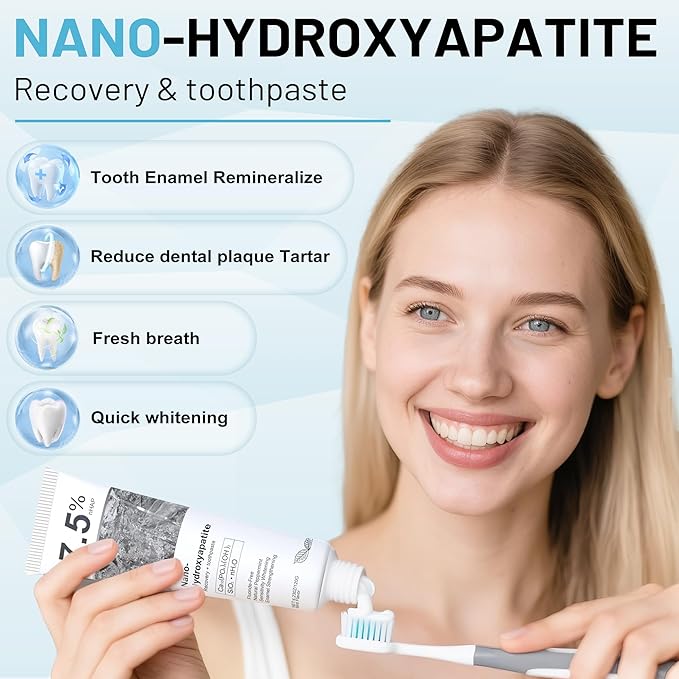 Hydroxyapatite Toothpaste for Advanced Enamel Protection, Gentle and Effective Formula, Fresh Breath, Deep Cleaning Care Toothpaste,Suitable for Sensitive Teeth (4)