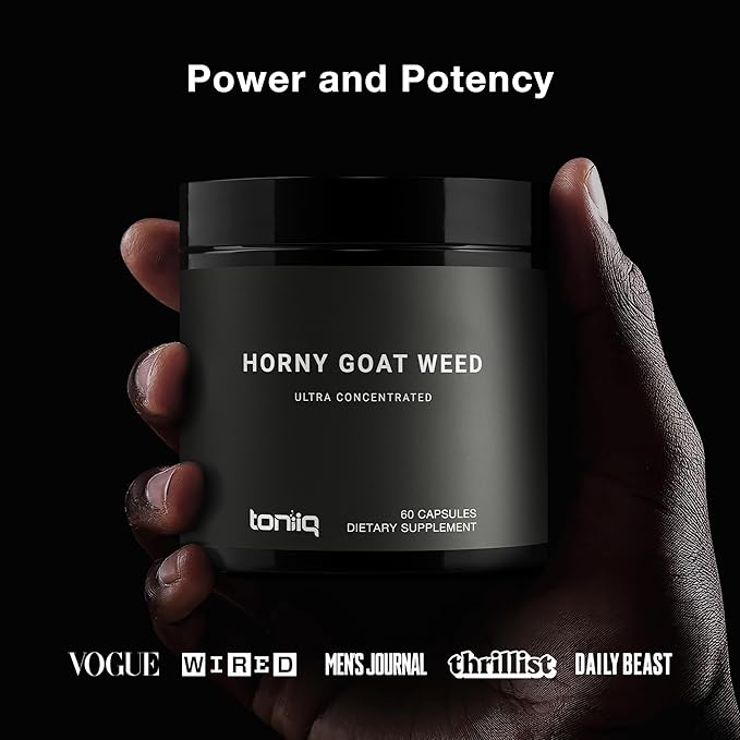 Super Strength Horny Goat Weed for Men & Women 60,000mg - Epimedium sagittatum - 40% Icariins - 60: 1 Concentrated Extract from 1000mg Formula - 3P tested - Premium hornygoatweed for Men - 60 Caps