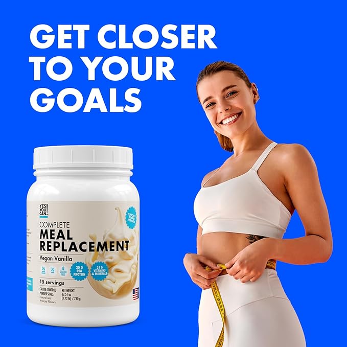 Yes You Can! Meal Replacement Shake - 20G Protein, 5G Fiber, 21 Vitamins & Minerals - Meal Replacement Protein Powder - Complete All-in-One Nutrition - 15 Servings (Vanilla) - 2 Pack