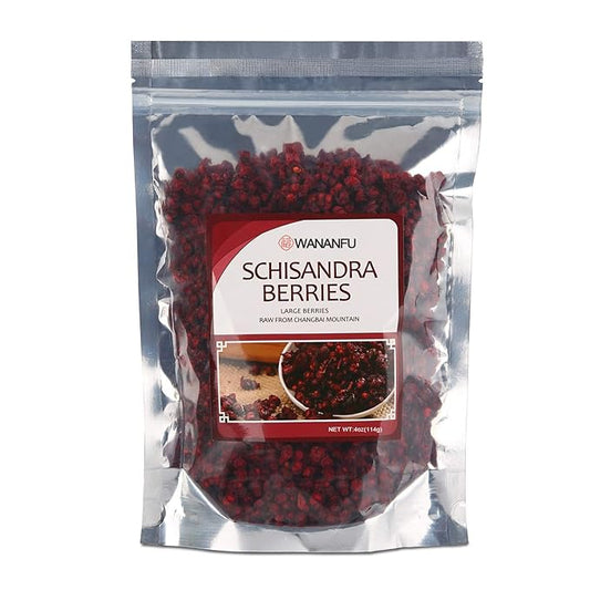 Wananfu Schisandra Berry Dried 4oz, Schizandra Berries for Tea, Wuweizi (北五味子)