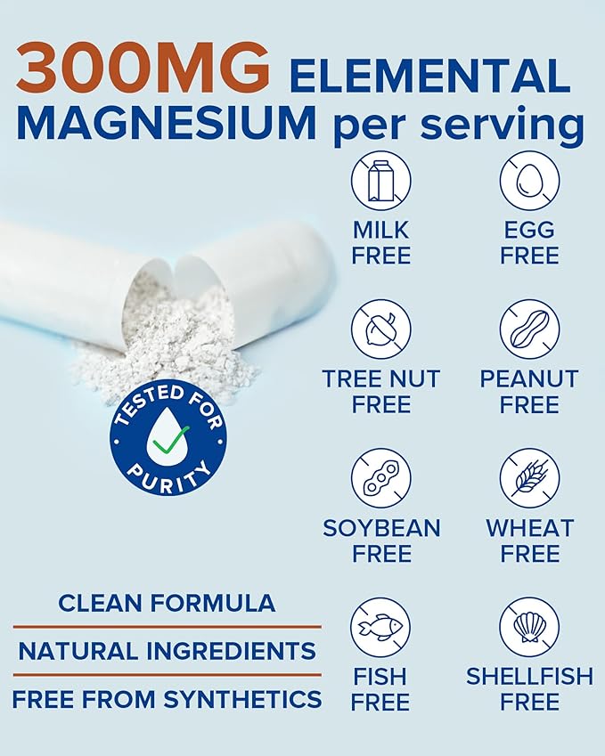 Terranics Magnesium Complex Supplement with Glycinate, Citrate, Taurate & Malate | Supports Nerve & Mood Health | Includes Ashwagandha, L-Theanine, Vitamin D3 & B6 | 120 Capsules | Non-GMO