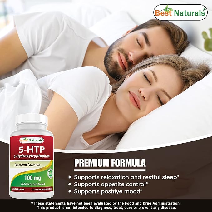Best Naturals 2 Packs 5-HTP (5-hydroxytryptophan) 100 mg 120 Capsules