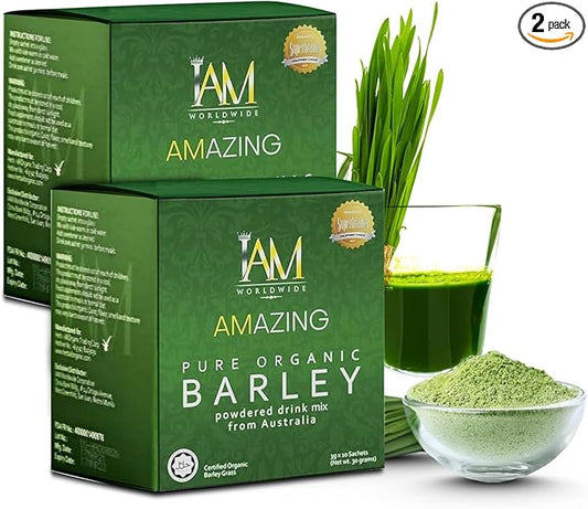 IAM Worldwide Amazing Pure Organic Barley Powdered Drink Mix - 2 Boxes