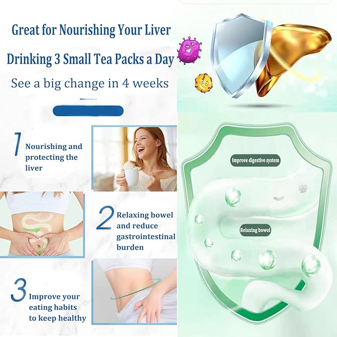 Nourishing Liver Tea，Daily Liver Nourishing Tea with 18 Different Herbs for Healthy Liver (1 Box 30 Bags)