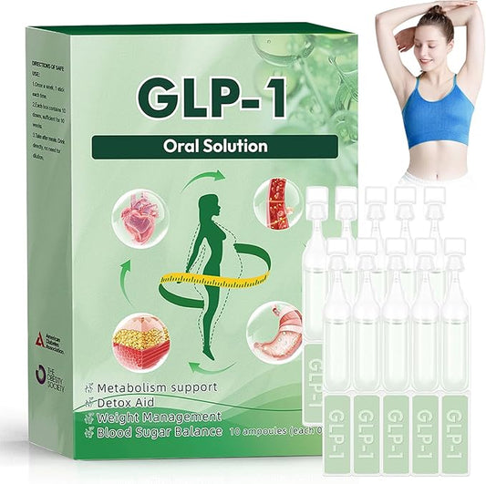 New GLP-1 Oral Solution,GLP-1 Six-in-One Oral Liquid,Natural GLP-1 Drops,GLP Supplement Drop for Women and Men (10 Packs-1 Box)