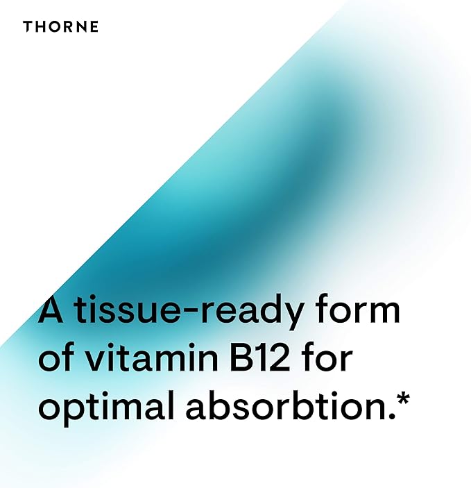 THORNE - Vitamin B12 - as Methylcobalamin - Supports Heart & Nerve Health, Blood Cell Function, Healthy Sleep & Methylation* - Gluten, Dairy & Soy-Free - 60 Capsules