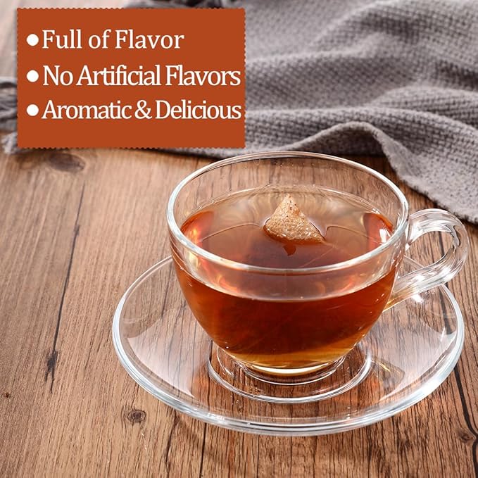 Premium 100 Cinnamon Black Tea Bags,Made with Natural Ceylon Cinnamon & Ceylon Black Tea, 100% No Artificial Flavors & No Additives.