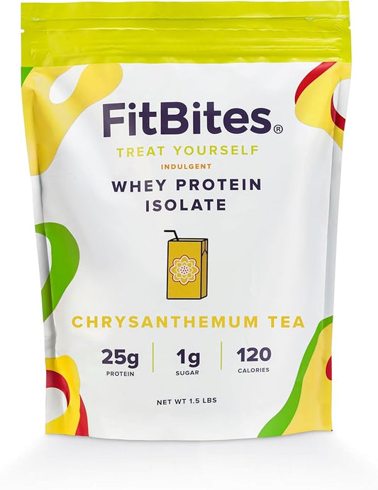 Boba Tea Protein Whey Protein Isolate (Chrysanthemum Tea), 5.9g BCAAs, Gluten Free, Zero, Sugar, Bubble Tea Protein Powder