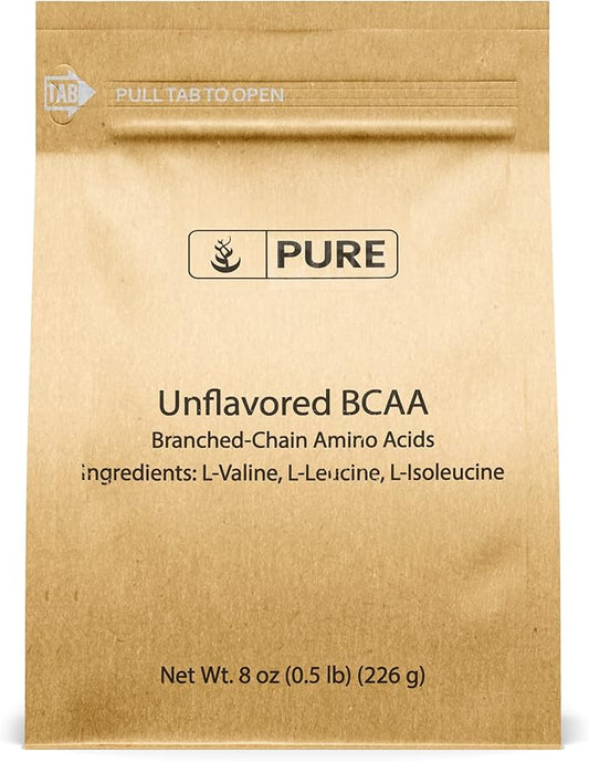 Pure Original Ingredients Unflavored Instantized BCAA (8oz) Powder, Branched Chain Essential Amino Acids, Supplement
