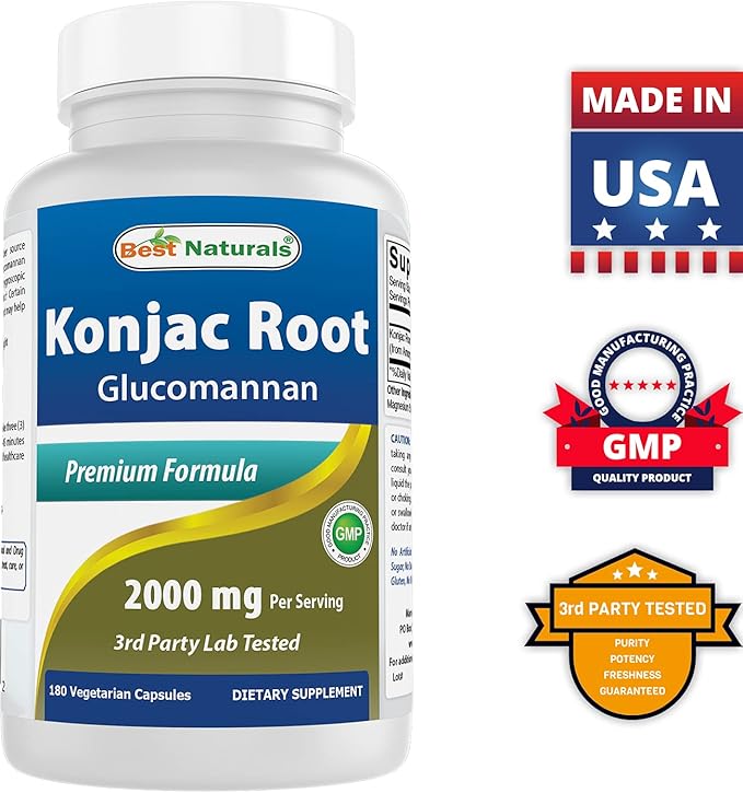 Best Naturals Konjac Root 2000mg, 180 Count