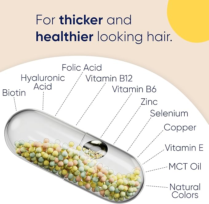 Moerie Ultimate Hair Boost Supplement for Women & Men - Hair, Skin, Nails Vitamins with Biotin & Minerals for Hair Health - Thicker Hair - 60 Capsules