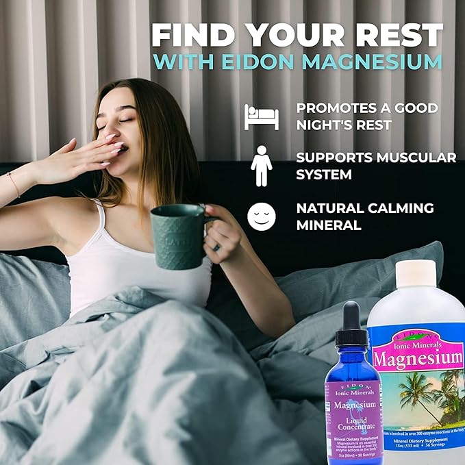 Eidon Ionic Minerals Liquid Magnesium Concentrate - Ionic Magnesium Drops Supplement for Adults, Men and Women, Supports Muscle Relaxation, No Preservatives - Magnesium Chloride, 2 oz (Pack of 2)