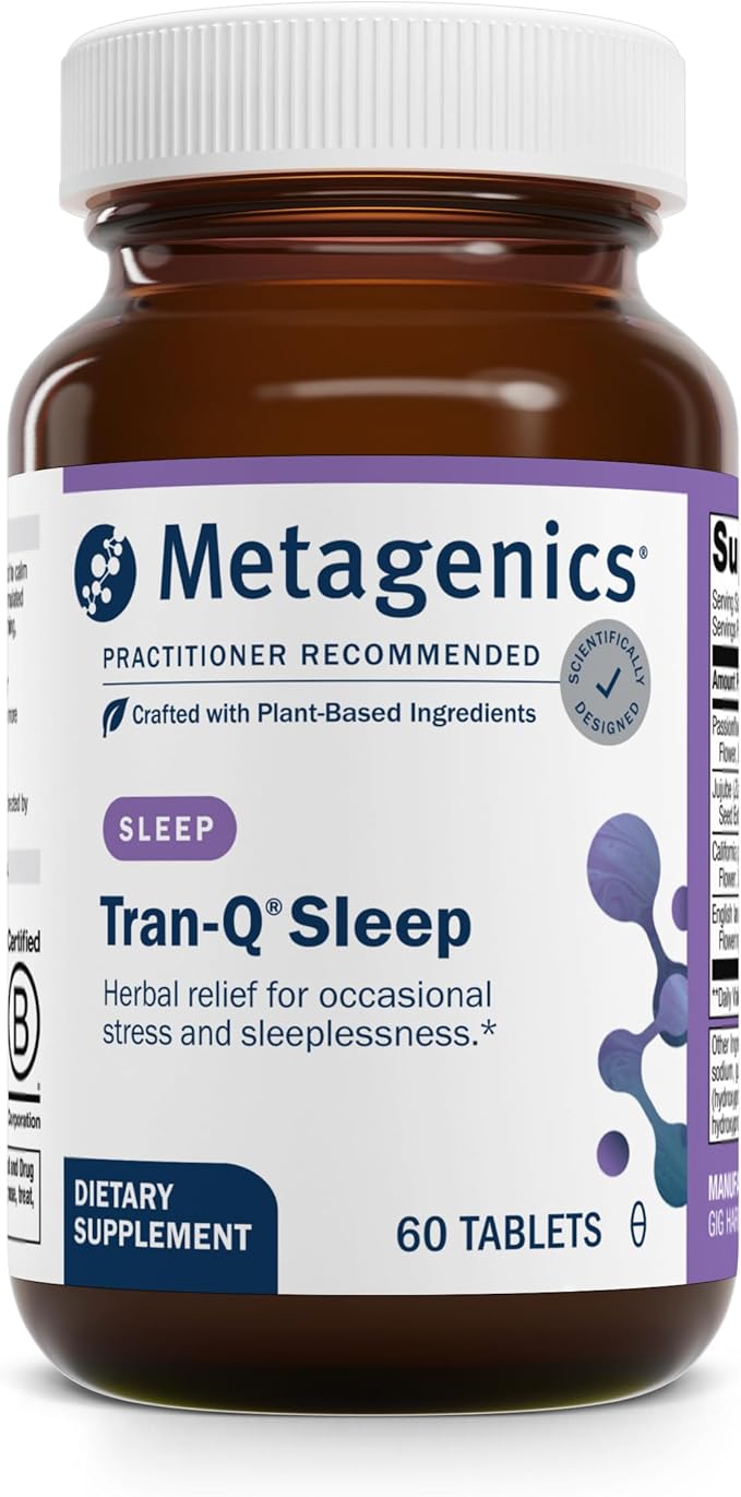 Metagenics Tran-Q Sleep - for Stress Management & Sleep Support - with California Poppy, English Lavender & Passion Flower Herb - Melatonin Free - 60 Tablets