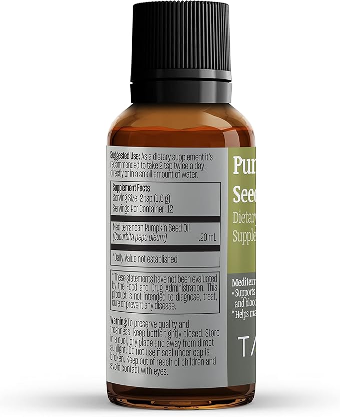 Pumpkin Seed Oil - Liquid Drops - Supports Prostate Health* - for Hair Growth & Skin Health | Cold Pressed | Vegan, Non-GMO, Gluten Free | 0.67 fl.oz
