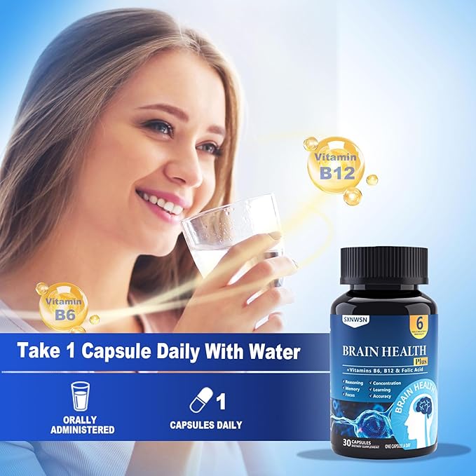 Phosphatidylserine Complex with B6, B12 & Folate - Cognitive Function Support for Mental Clarity & Stress Support, 120 Vegetarian Capsules [Contains Soy]