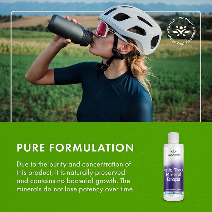 Swanson Concentrace Trace Mineral Drops 8oz-Complete Mineral Complex for Energy, Hydration, & Electrolyte Balance Over 72 High Absorption Ionic Minerals Such As Magnesium, Potassium, Calcium