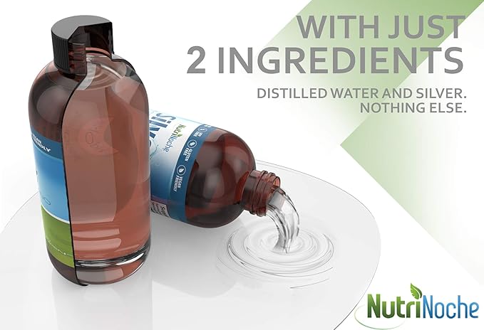 Nutrinoche Ultra Pure Colloidal Silver Spray - Excellent Daily Immune Support - Organic 99.99% Nano Particles - Ultra Pure Silver Hydrosol - 2 Ounces - 30 ppm