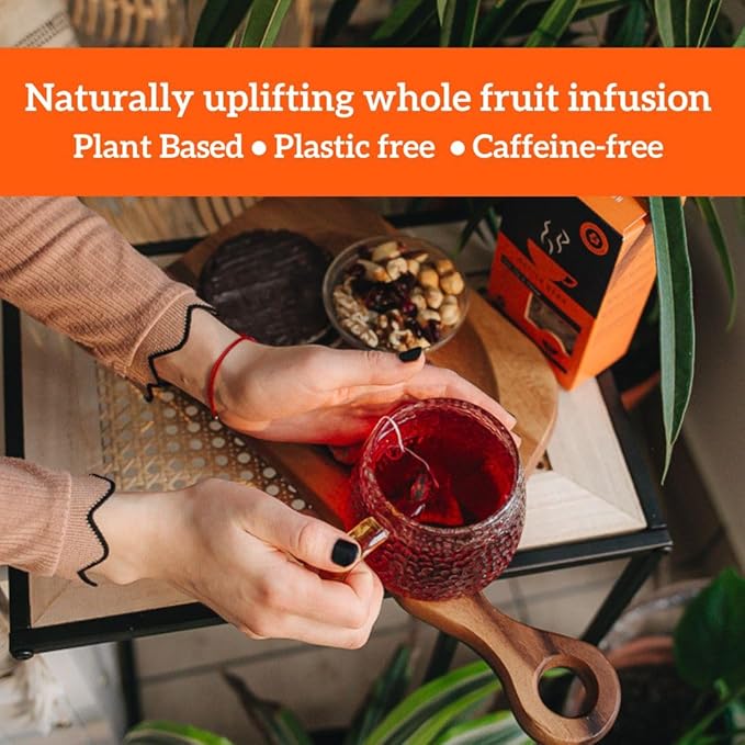 HOTTEA MAMA | Get Up & Glow | Organic Hibiscus Fruit Blend | Caffeine-Free | Antioxidant, Vitamin C | 14 Whole Leaf Biodegradable Tea Bags