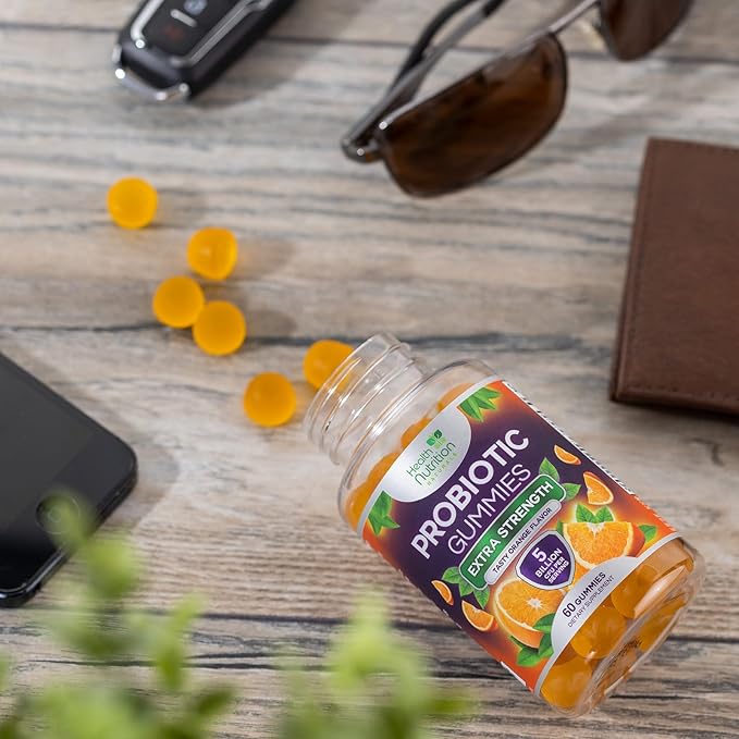 Probiotic Gummies for Women & Men - 5 Billion CFUs Gut Health Support Gummy, Daily Probiotics Supplement for Digestive Health Gummy, Probiotic Strains for Immune Support, Non-GMO & Vegan - 60 Gummies