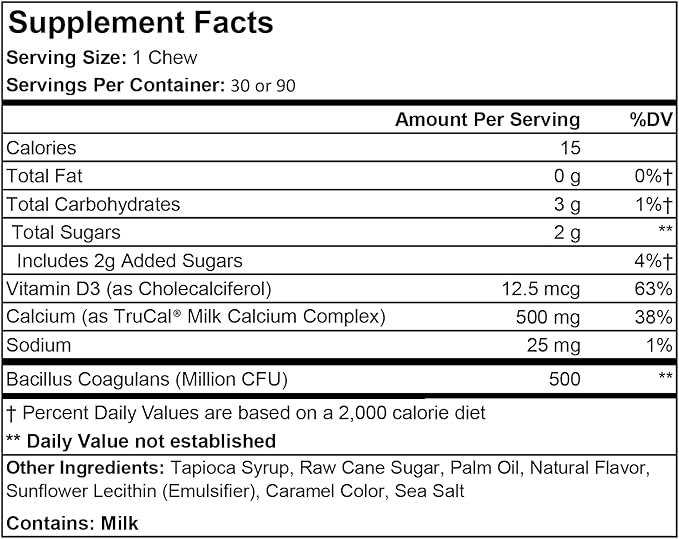 ProCare Health | Calcium Soft Chew | Sea Salted Caramel l 30 Count