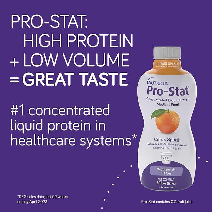 Pro-Stat Concentrated Liquid Protein Medical Food - Peach Flavor with Fiber, 30 Fl Oz Bottle (Case of 6)