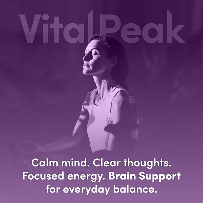 Brain Peak - Brain Supplements for Memory and Focus - Supports Brain Health - with Niacin, GABA, Alpha GPC, L-Tyrosine, Bacopa Monnieri & More - Vegan, Gluten Free, Dairy Free - 60 Capsules