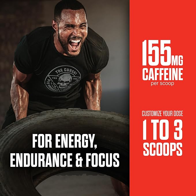 JNX SPORTS The Curse! Pre Workout Powder for Men & Women, Caffeine, Beta-Alanine, Creatine, L-Citrulline, 50 Servings, Peach Mango Flavor – Boost Energy, Strength & Focus
