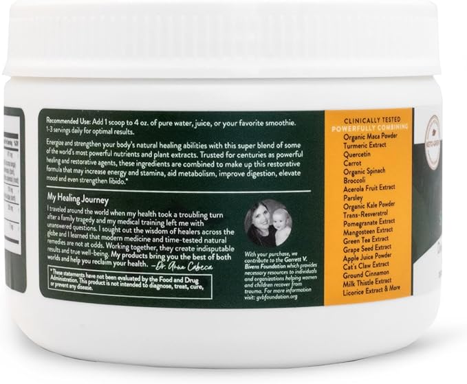 Mighty Maca Plus Mango by Dr. Anna Cabeca – Superfood Greens Powder for Daily Energy & Vitality – Sugar-Free, Vegan, Alkaline, 30-Day Supply