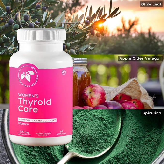 Mountain Meadow Herbs Women's Thyroid Care - Natural Herbal Supplement for Thyroid Function, Hormone Balance & Wellness 120ct