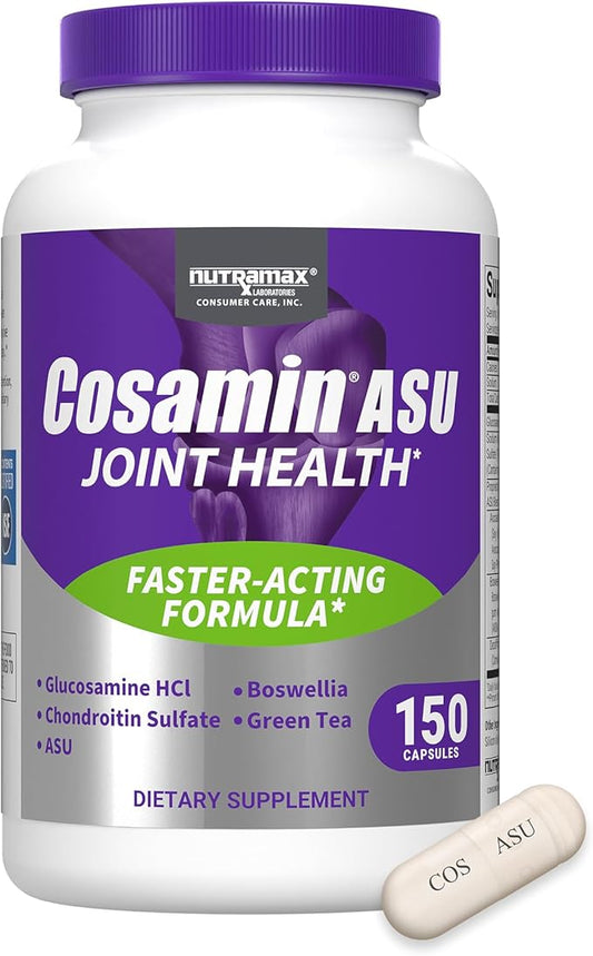 Nutramax Laboratories Cosamin® ASU Joint Health Supplement with Glucosamine, Chondroitin & ASU for Men’s & Women's Joint Health, 150 Capsules