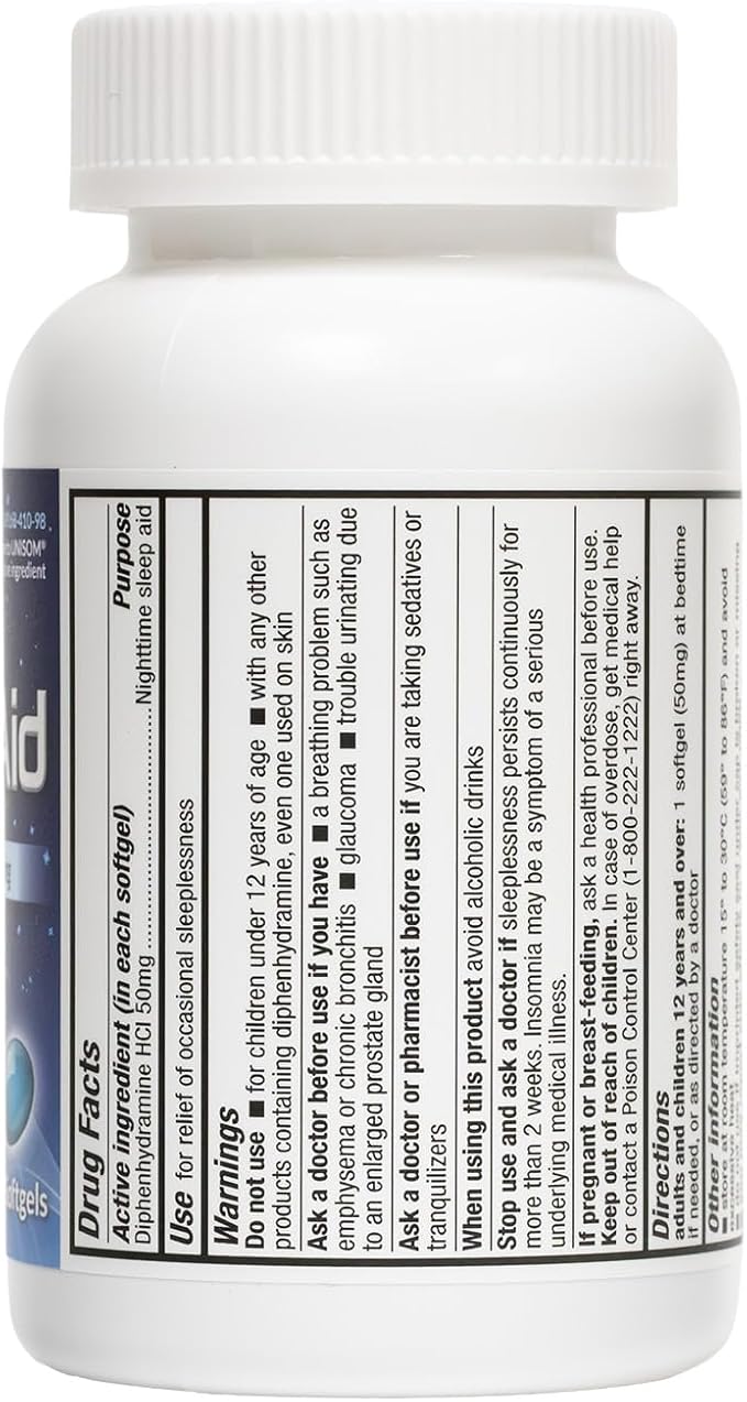 HealthA2Z® Sleep Aid | Diphenhydramine 50mg | 200 Softgels | Supports Deeper | Restful Sleeping