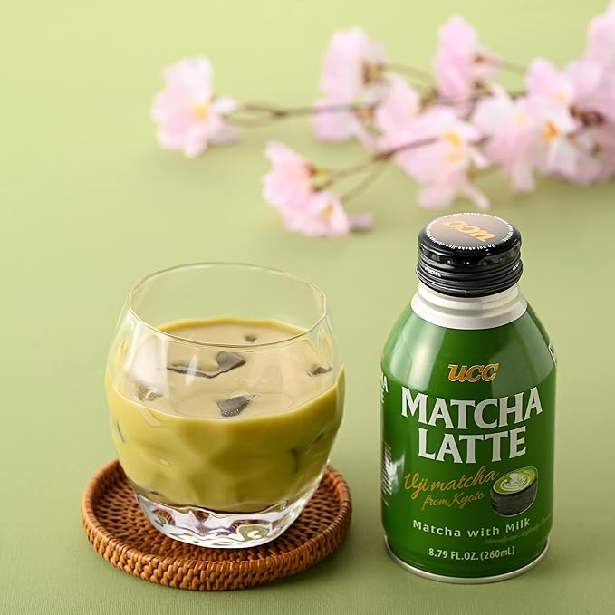 UCC Ready to Drink Matcha Latte, 8.79 FL OZ (Pack of 24), Delicious, Premium Green Tea Leaves and Rich Milk, Convenient Bottled Drinks For On-the-Go, Imported from Japan