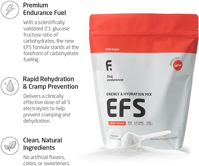EFS Hydration & Endurance Drink Mix - Premium Carbohydrates for Energy & Performance, Electrolytes for Rapid Rehydration & Running, Cycling and Triathlon Nutrition | Isotonic Energy Fuel | Fruit Punch