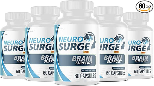 Neuro Surge Pro Brain Support Supplement, 60 Capsules, with Vitamins B6, D3, E, Selenium, L-Glutamine (5)