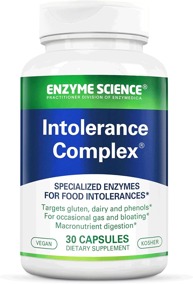 Intolerance Complex, 30 Capsules Comprehensive Support for Common Digestive Sensitivities Gluten, Casein, Phenol Sensitivities, and Complex Carbohydrates Intolerance Relief