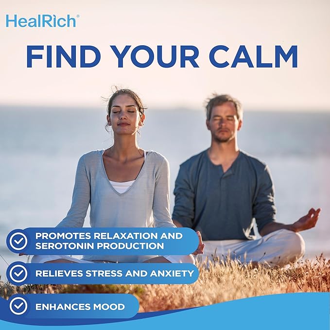 Stress Relief Gummies - 1500MG 5HTP with L-Theanine Gaba & L-Tyrosine - Ashwagandha Herbal Supplement Supports Intellectual Alertness Vegan Brain Mood Booost Supplements for Kids & Adults Made in USA