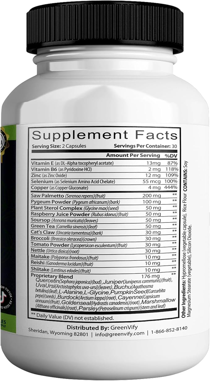 Proto Max Flow Extra Strength Prostate Support, Natural Herbal Supplement with Saw Palmetto, 60 Capsules (2)