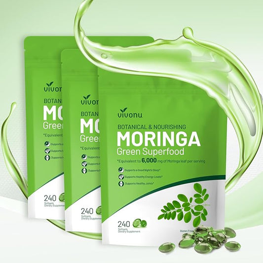 Moringa Capsules | Pure Moringa Leaf Extracts, Energy, Skin & Gut Health Superfood, Rich in Antioxidants, Essential Vitamins & Amino Acids, Natural Green Superfood Supplement