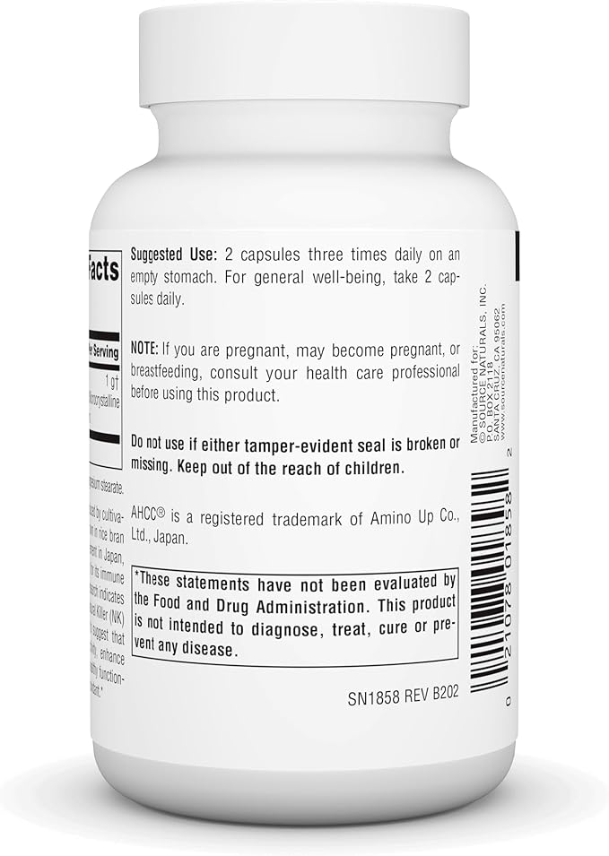 Source Naturals AHCC Increases Natural Killer Cell Activity* 500mg - 60 Capsules