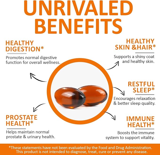 Pumpkin Seed Oil Capsules, Pumpkin Seed Oil with Saw Palmetto Capsules Cold-Pressed 1,000 mg per Serving, Supports Prostate Function, Hair Health, Rich in Essential Fatty Acids & Zinc