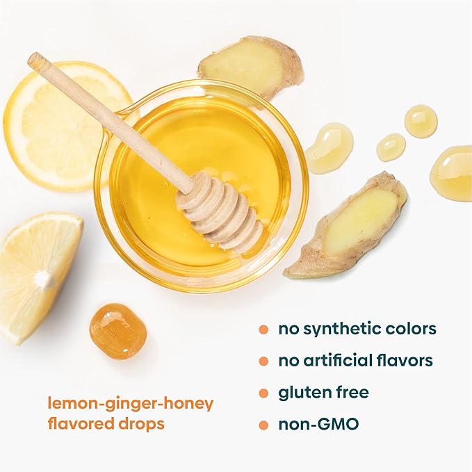 UpSpring Stomach Settle for Moms Drops for Occasional Morning Sickness with Ginger, Lemon, Spearmint, and B6. Individually Wrapped Drops, 28 Ct(Packaging May Vary)