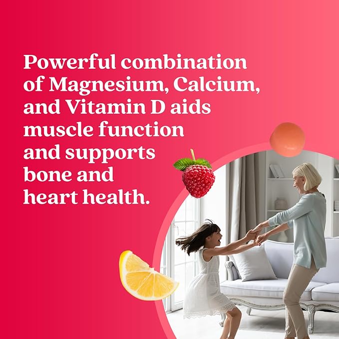 BeLive Magnesium Citrate Gummies with Calcium and Zinc for Adults and Kids - High Absorption Magnesium Supplement for Cognitive, Bone, Muscle and Nerve Health - Raspberry Lemonade - 120 Count