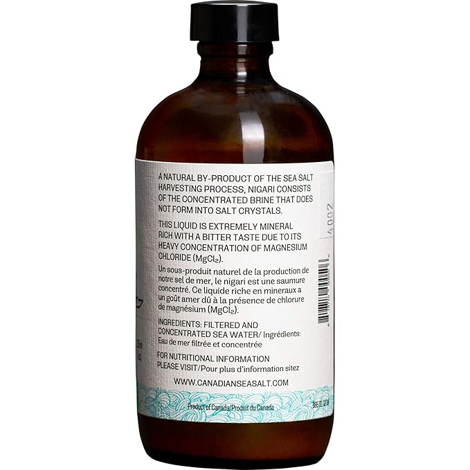 Nigari - 8oz of Liquid Nigari Tofu Coagulant - All Natural - Made in Canada - Magnesium Chloride Brine/Bittern for Making Better Tasting and Healthier Tofu